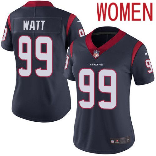 Women Houston Texans 99 J.J. Watt Navy Blue Nike Vapor Limited NFL Jersey